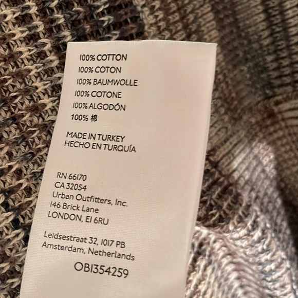 Free People variegated grey and brown cotton V-neck sweater EUC - Picture 6 of 6